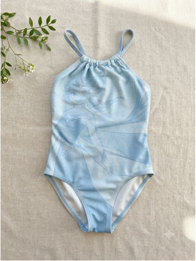 Disney Frozen Elsa Girls One Piece Swimsuit Blue Size 4